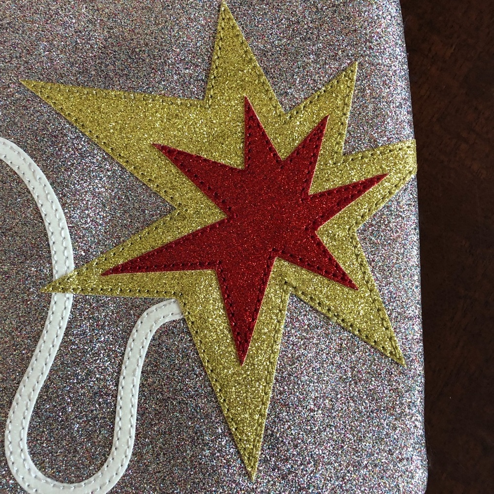 NWOT - Charming Charlie Multi-Color Glitter Clutch w/Removable Strap - Picture 2 of 5